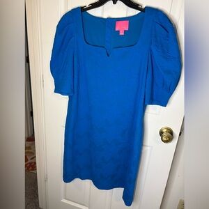 Lilly Pulitzer Blue Puff Sleeve Shift Dress